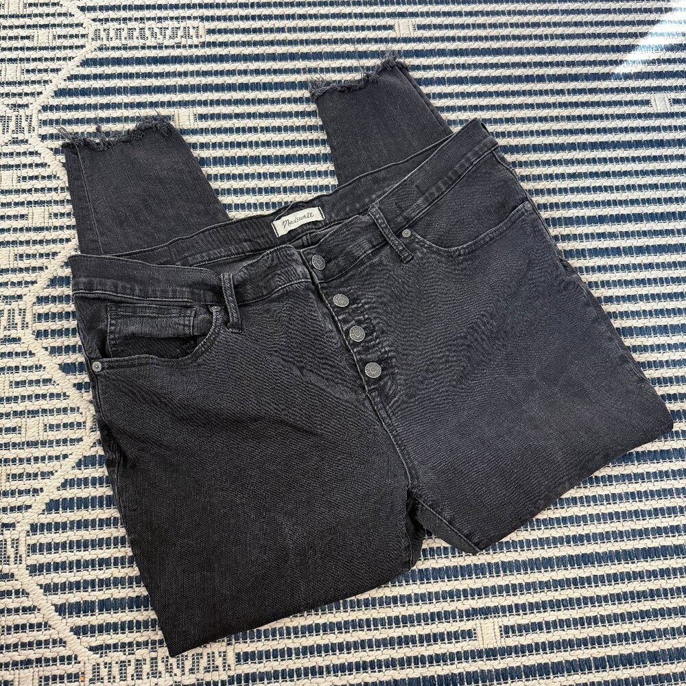 Madewell Size 35P Black 9" High Rise Skinny Denim Jeans